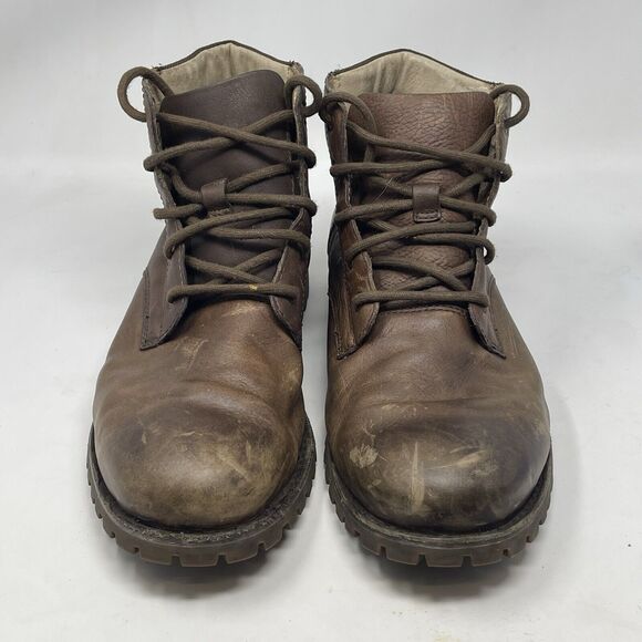 BOGS Johnny 5 Eye Ankle Boots Mens 8.5 Brown Leather Waterproof Slip Resistant - Picture 6 of 16